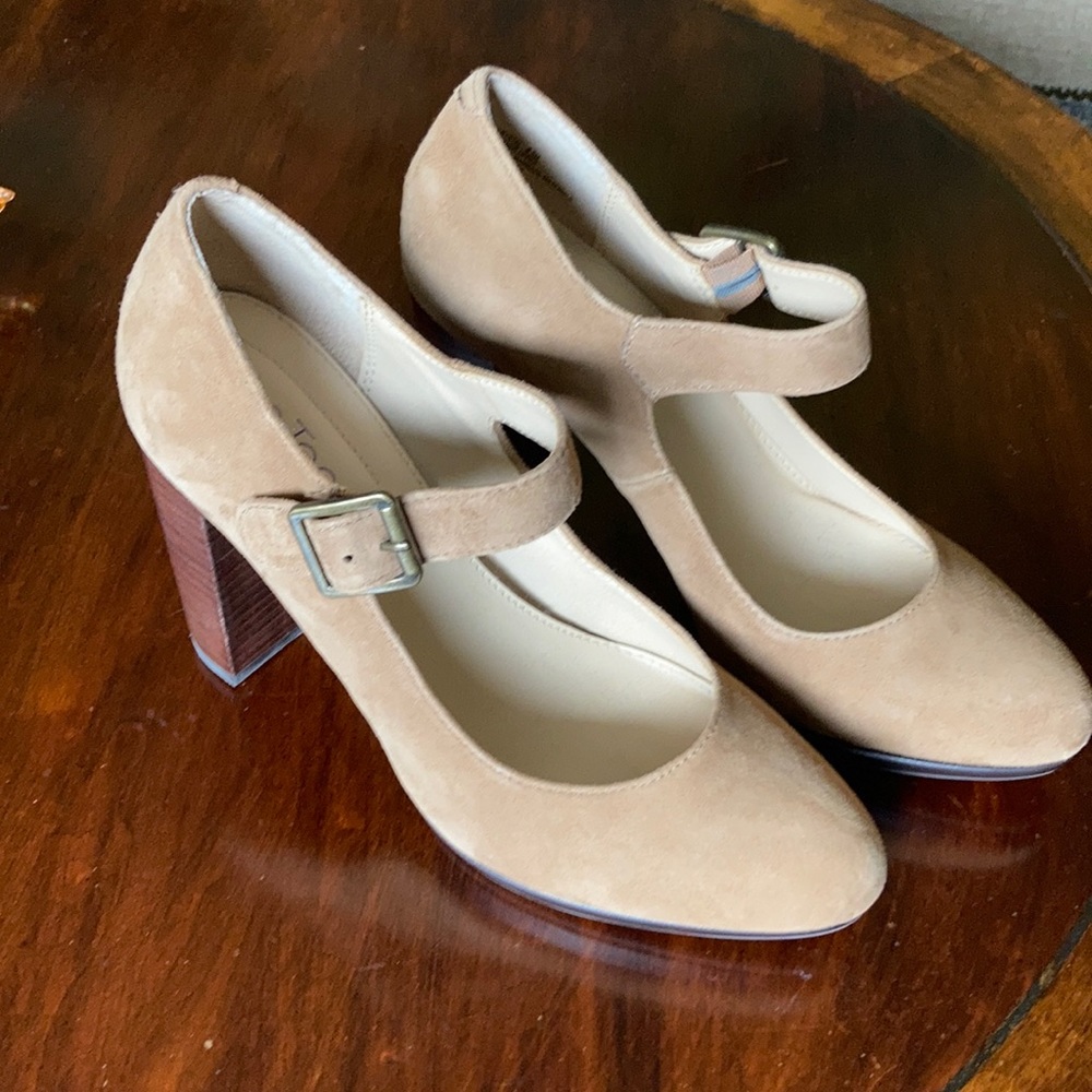 Me Too suede Mary Jane heels cutesy and demure